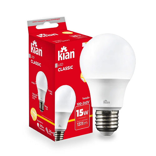 Lâmpada Led 15W 6500K Fria (Branca) Kian